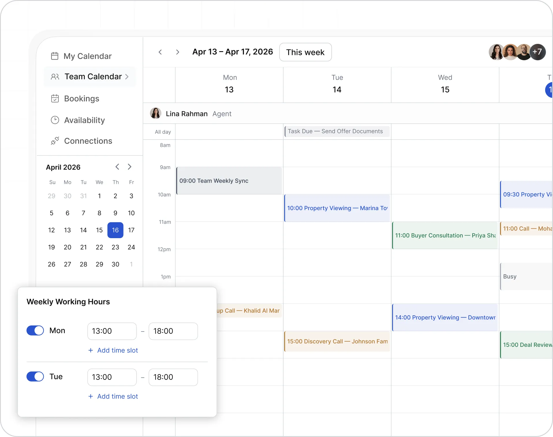 Team calendar